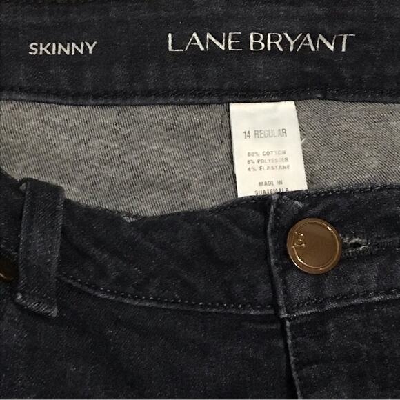 Lane Bryant Skinny Distressed Frayed Hem Jeans Size 14 Regular - Picture 5 of 8
